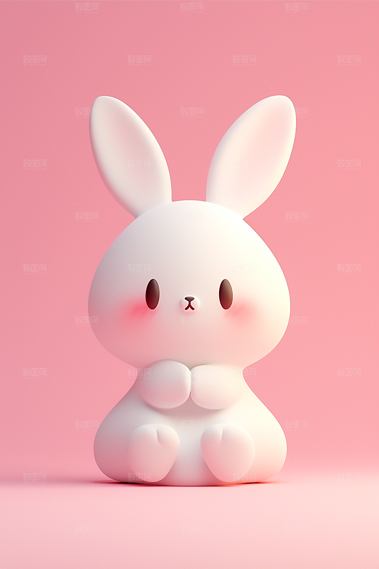CG小兔子拟人C4D模型