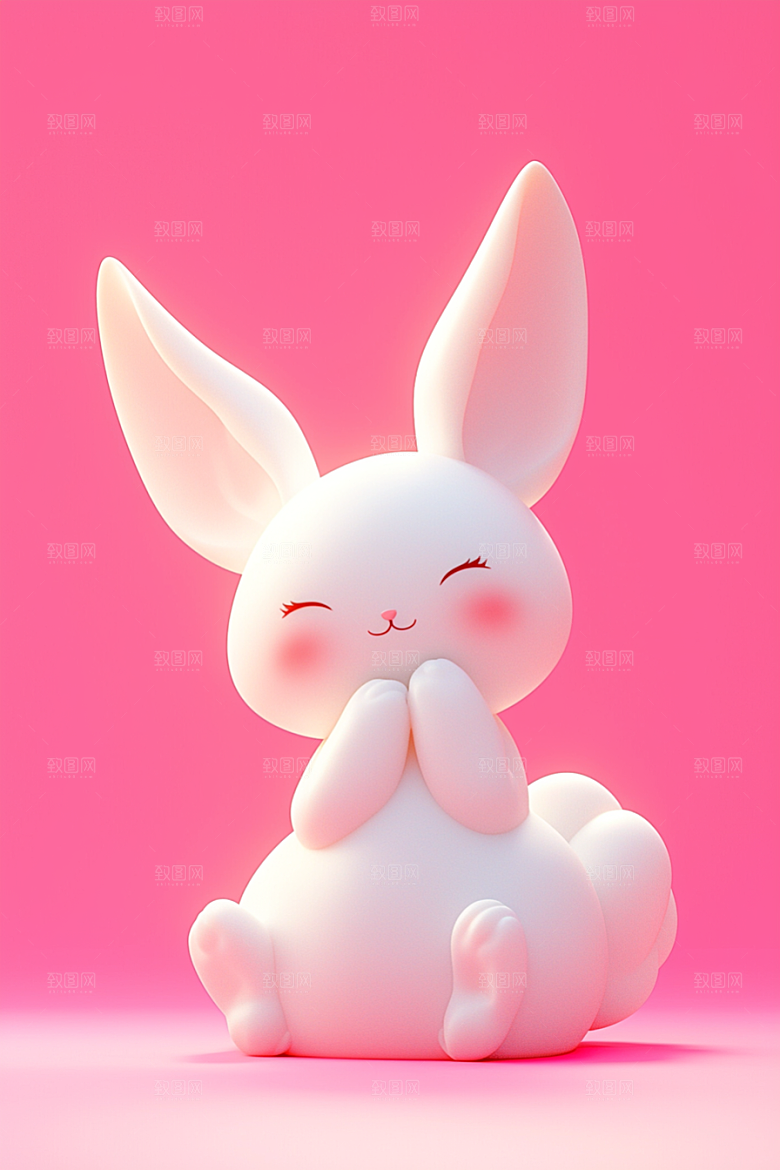 CG小兔子小白兔IP模型