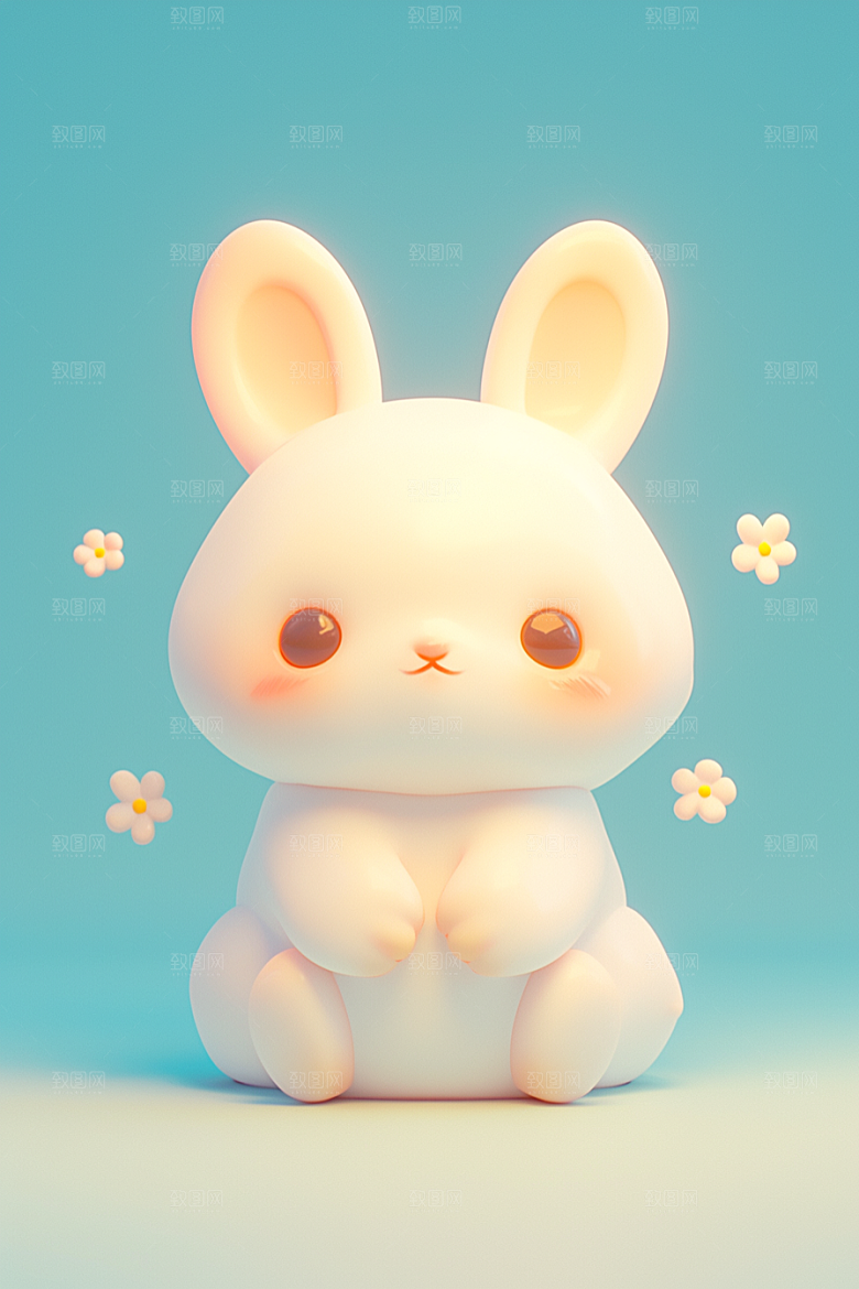 CG小兔子立体C4D模型