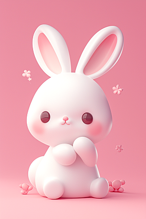 CG小兔子小动物拟人模型