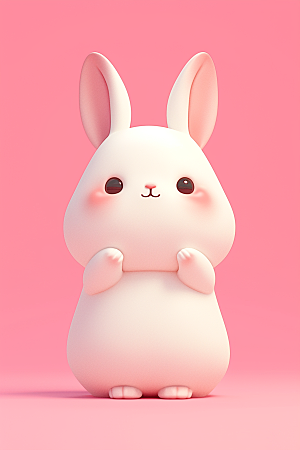 CG小兔子小白兔立体模型