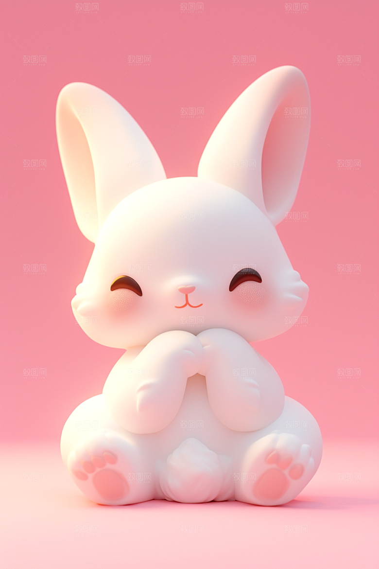 CG小兔子IP小动物模型