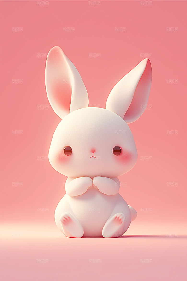 CG小兔子3D形象模型