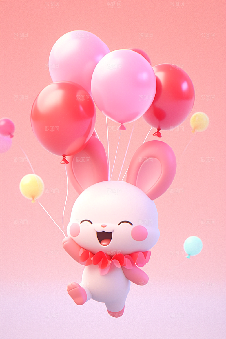 CG小兔子拟人小白兔模型