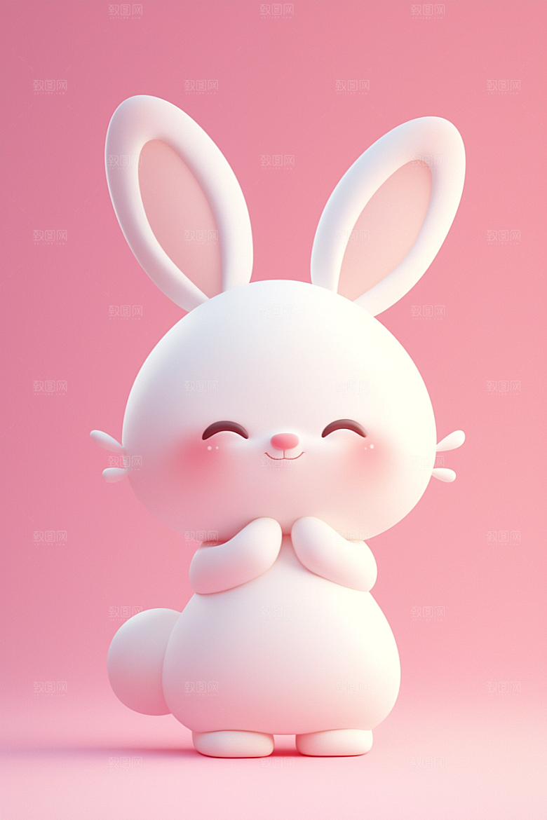 CG小兔子小动物IP模型