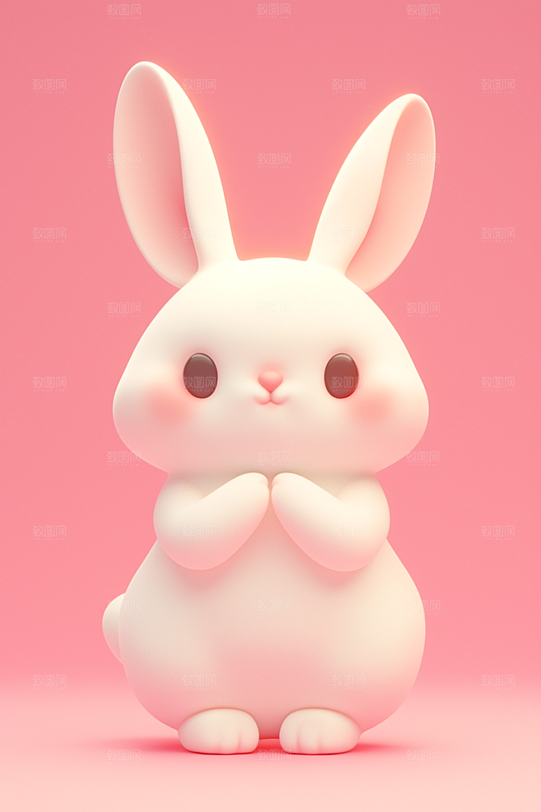 CG小兔子小白兔立体模型