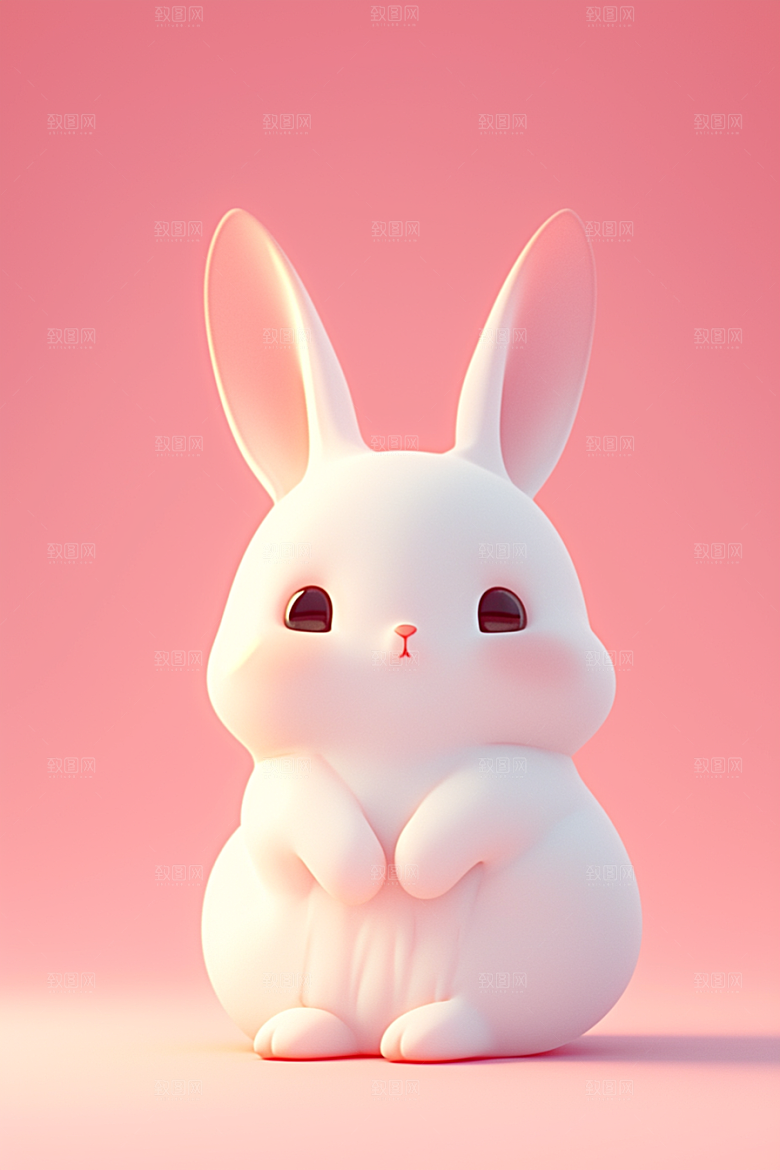 CG小兔子小白兔小动物模型