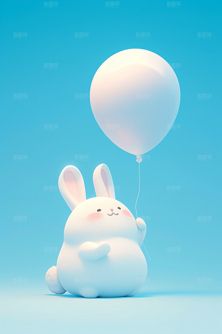 CG小兔子可爱小白兔模型