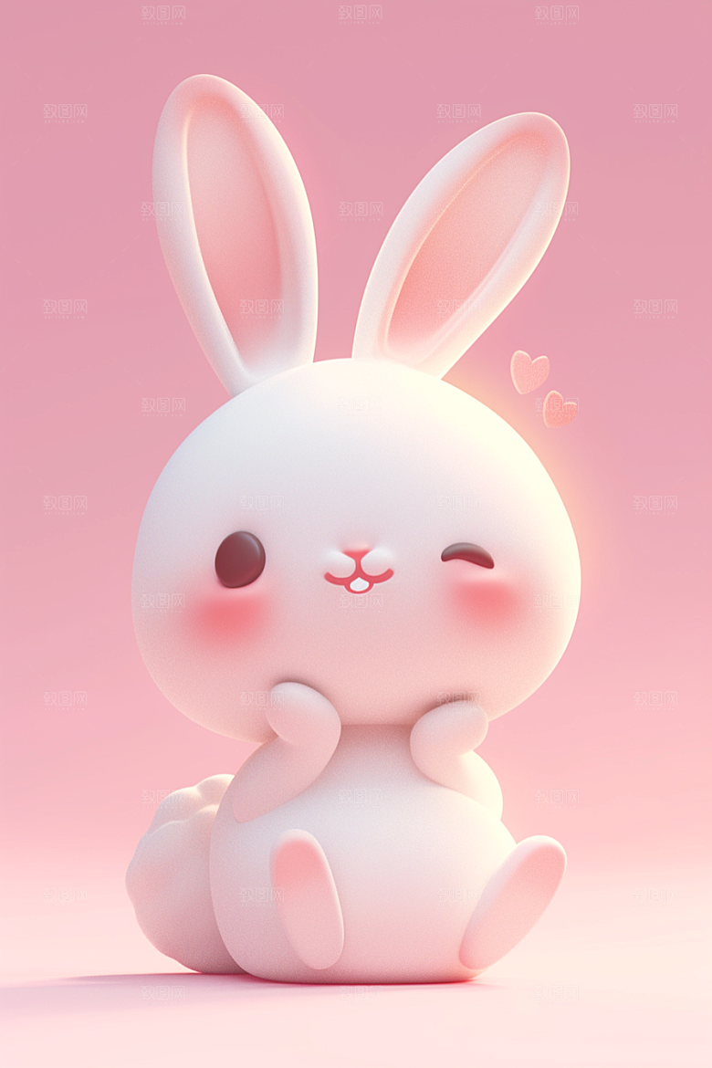 CG小兔子立体小白兔模型