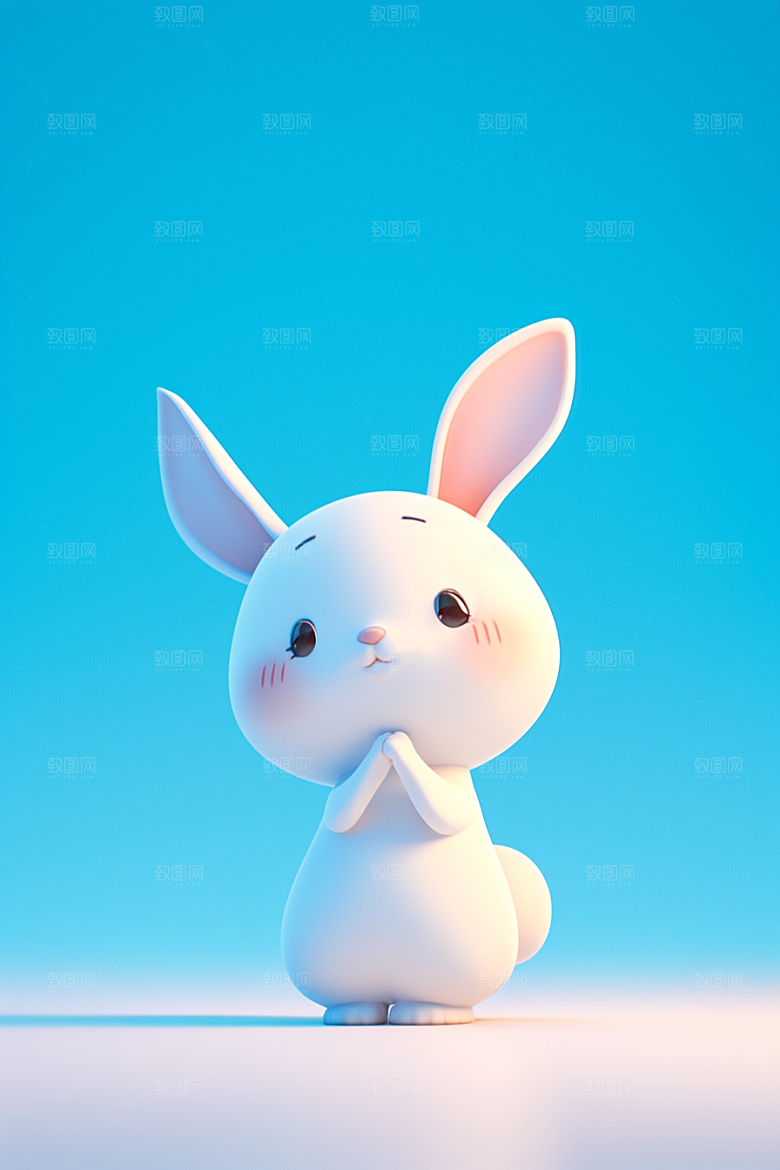 CG小兔子小白兔C4D模型