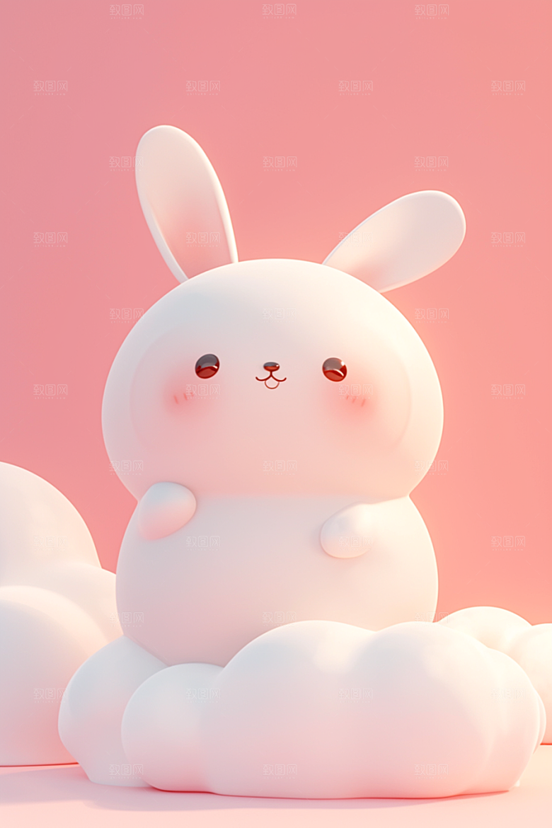 CG小兔子可爱C4D模型