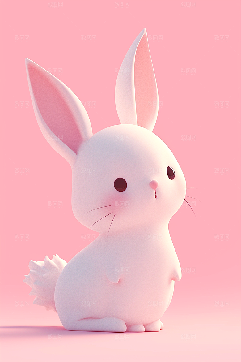 CG小兔子拟人C4D模型