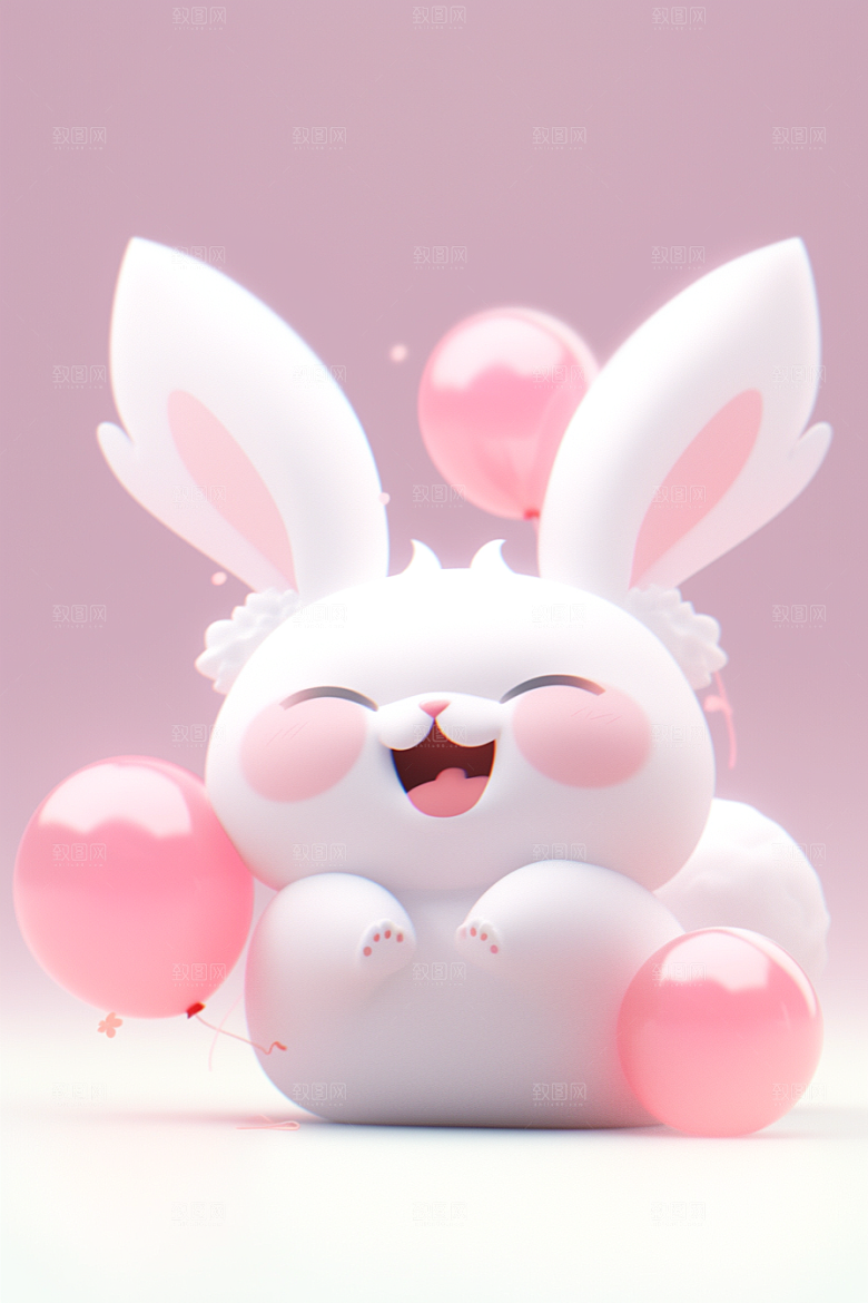 CG小兔子小动物IP模型