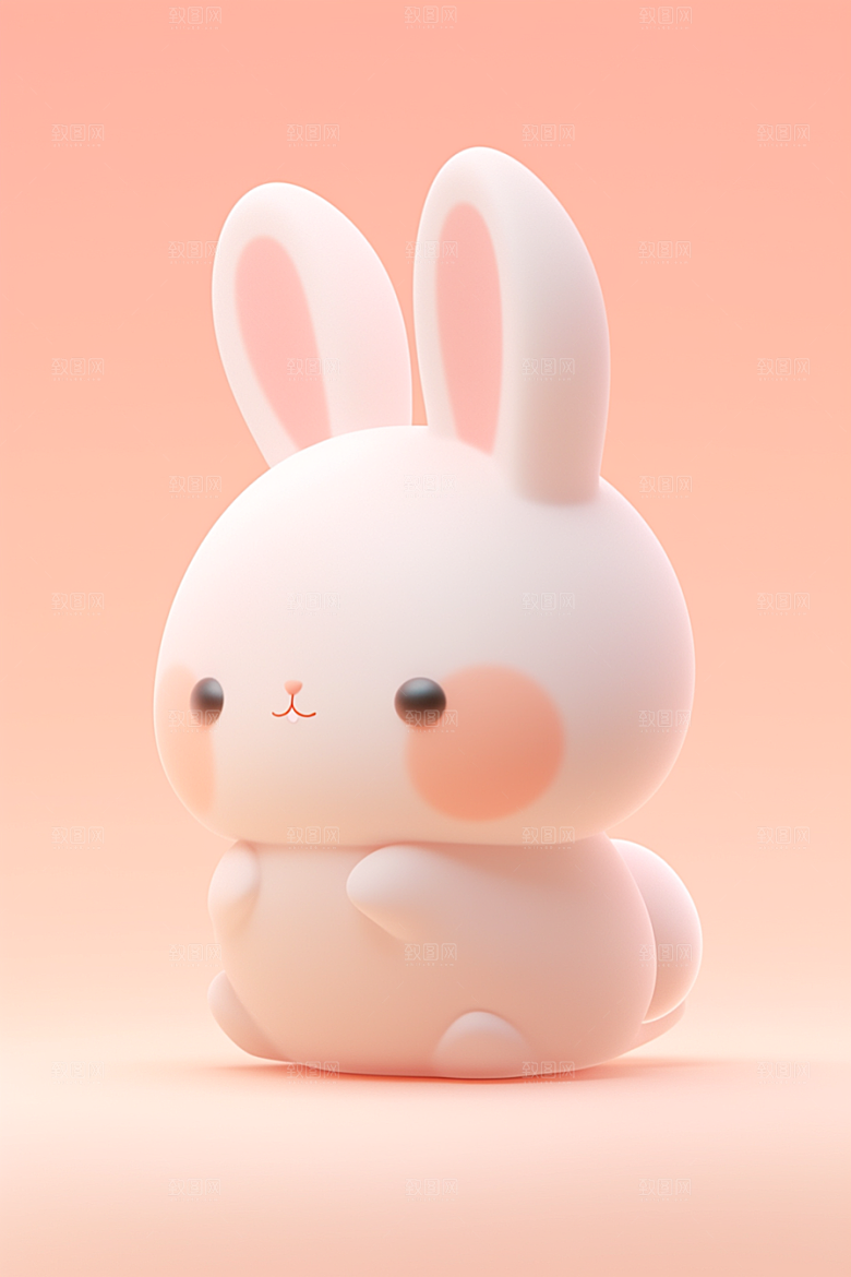 CG小兔子立体拟人模型