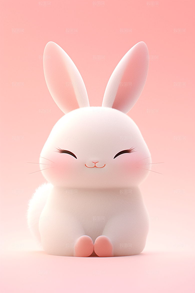 CG小兔子立体小白兔模型