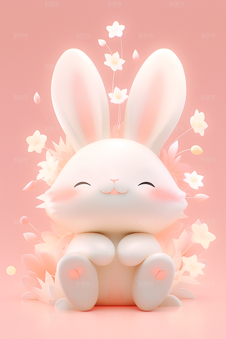 CG小兔子形象立体模型