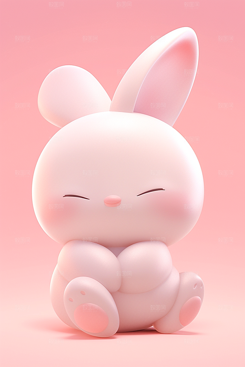 CG小兔子卡通C4D模型