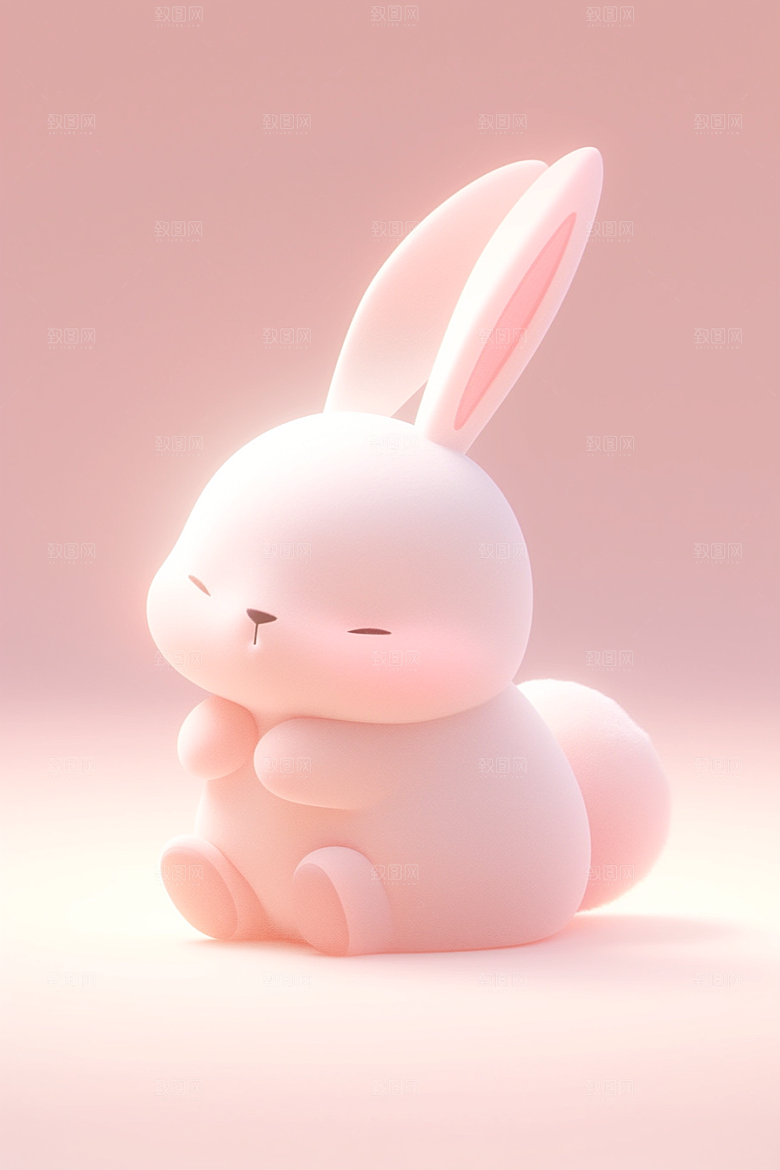 CG小兔子C4D立体模型