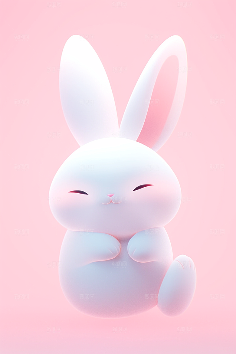 CG小兔子C4D立体模型