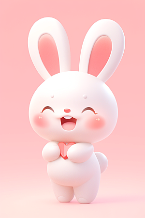 CG小兔子卡通拟人模型