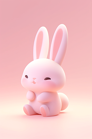 CG小兔子卡通拟人模型