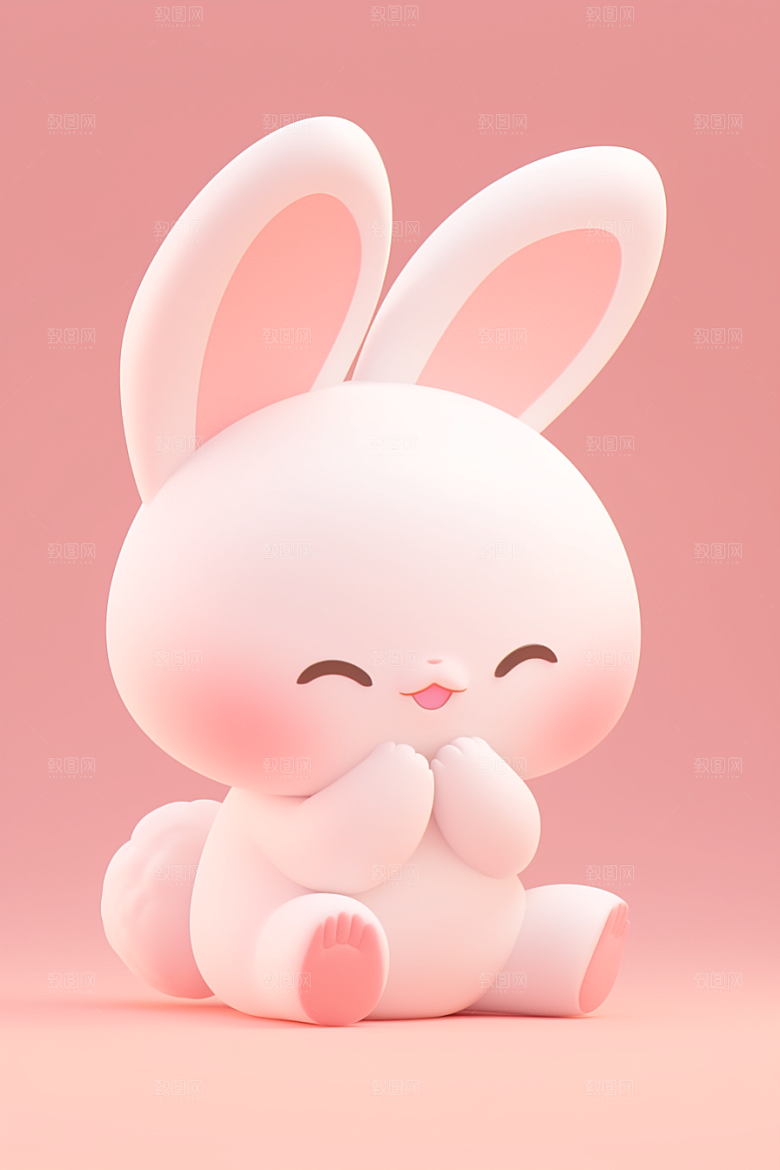 CG小兔子可爱C4D模型