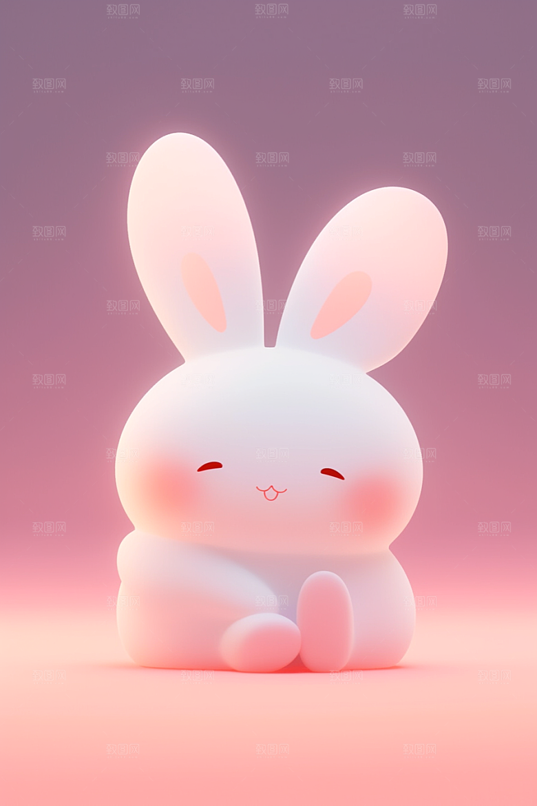 CG小兔子拟人C4D模型