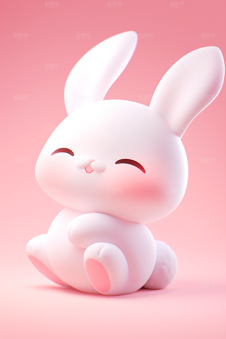 CG小兔子小白兔小动物模型