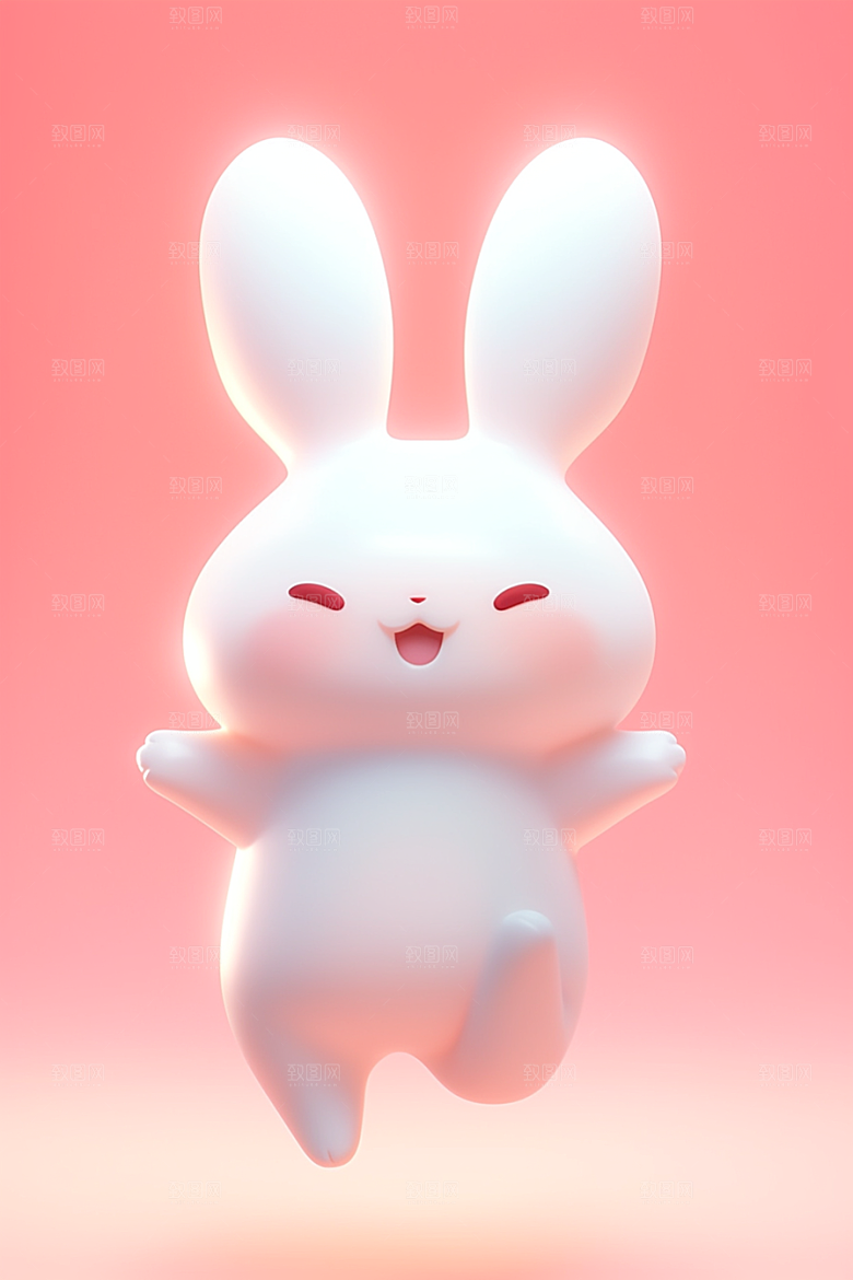 CG小兔子C4D小白兔模型