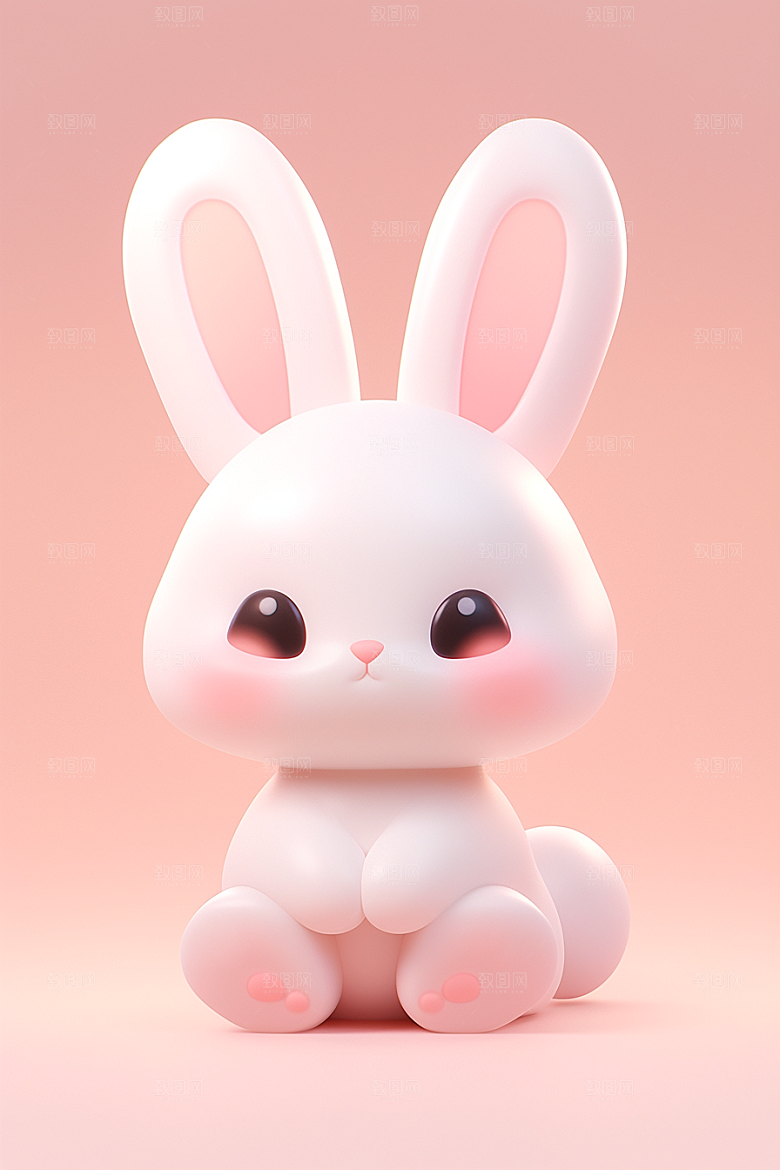 CG小兔子小白兔形象模型