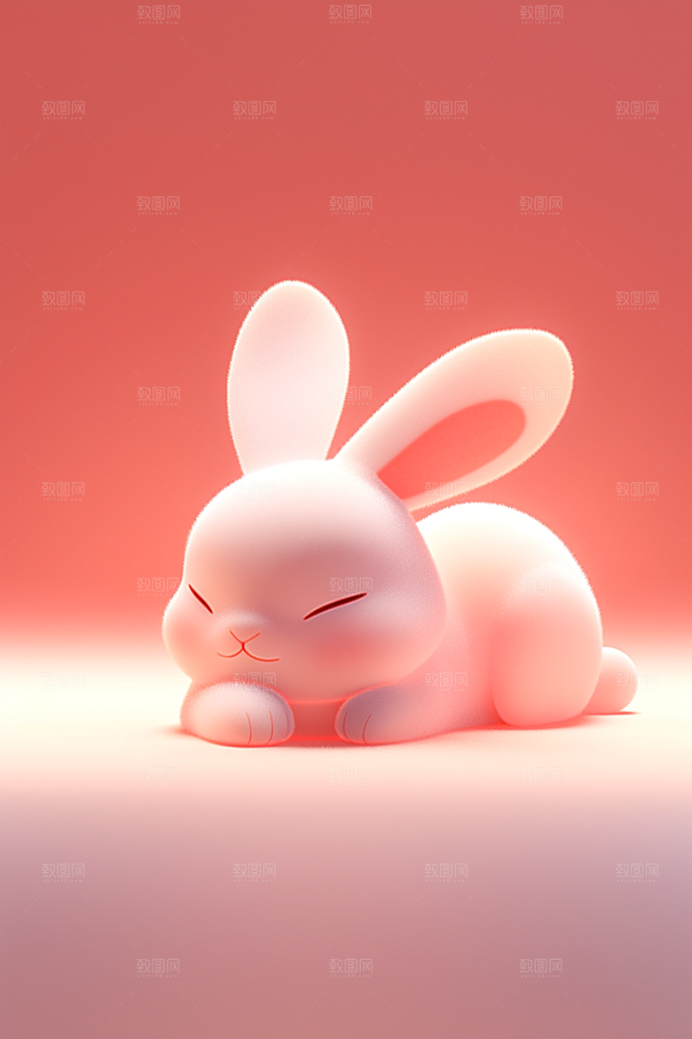 CG小兔子IP小白兔模型