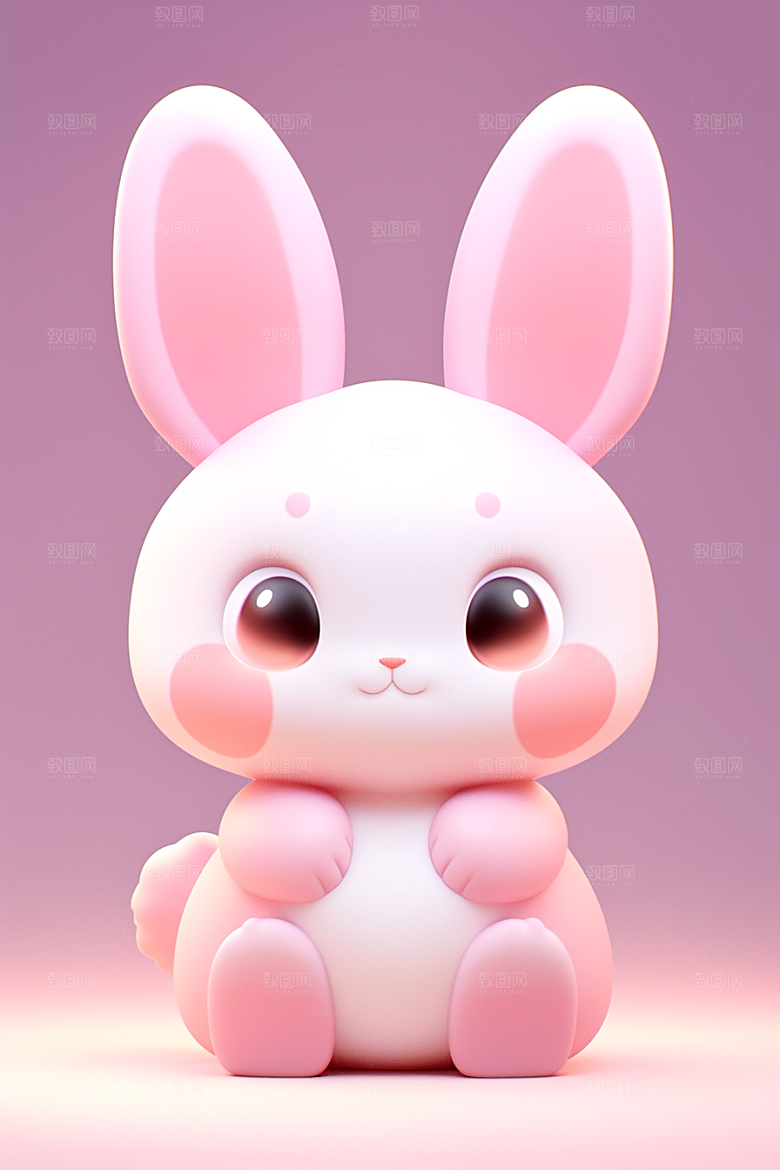 CG小兔子小白兔IP模型