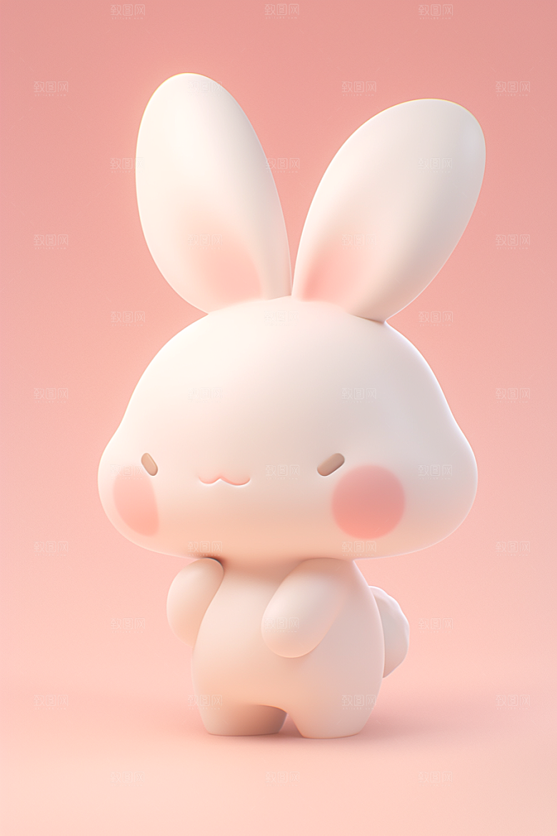 CG小兔子C4D可爱模型