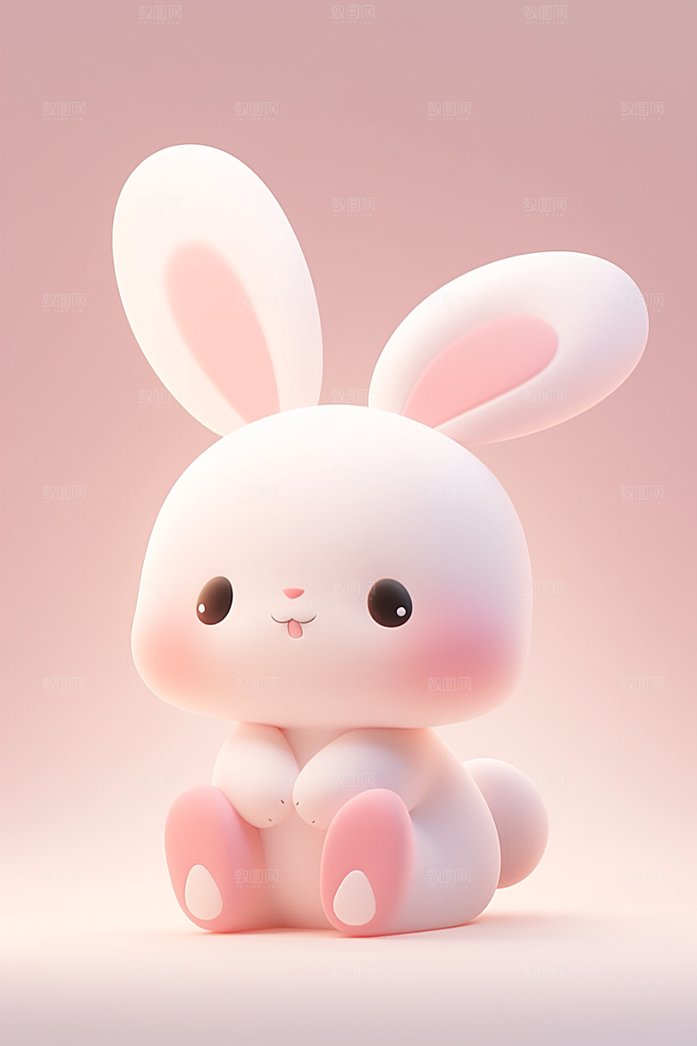 CG小兔子C4D形象模型