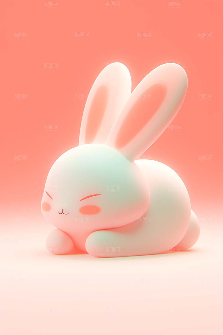 CG小兔子IP小动物模型