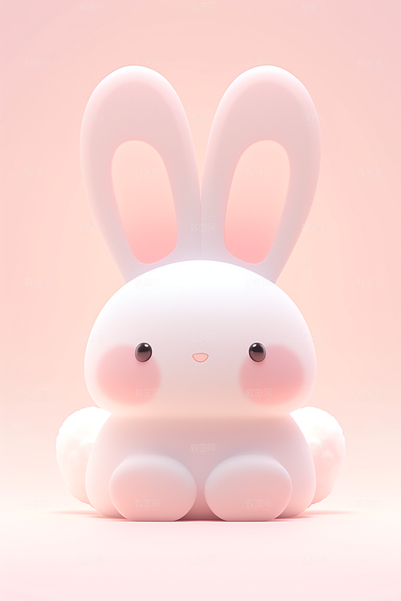 CG小兔子小动物小白兔模型