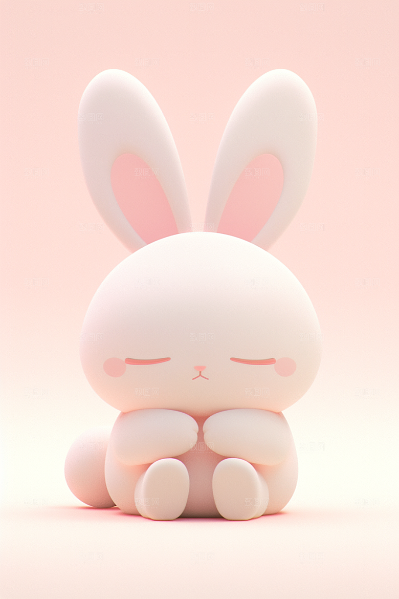 CG小兔子小白兔立体模型