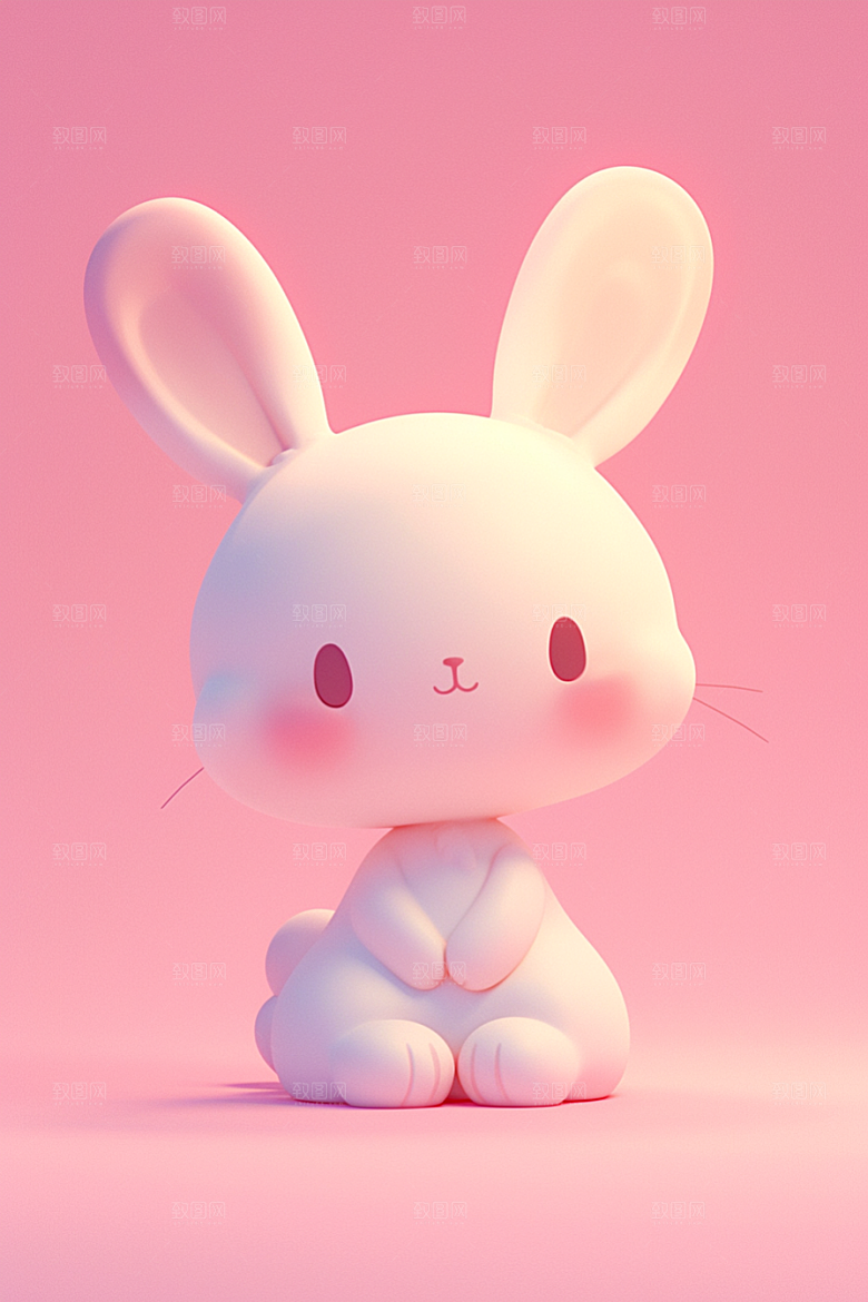 CG小兔子卡通小白兔模型
