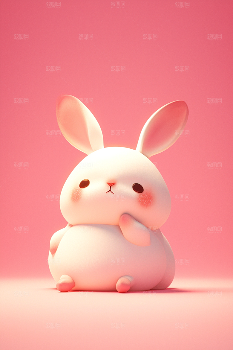 CG小兔子卡通小白兔模型