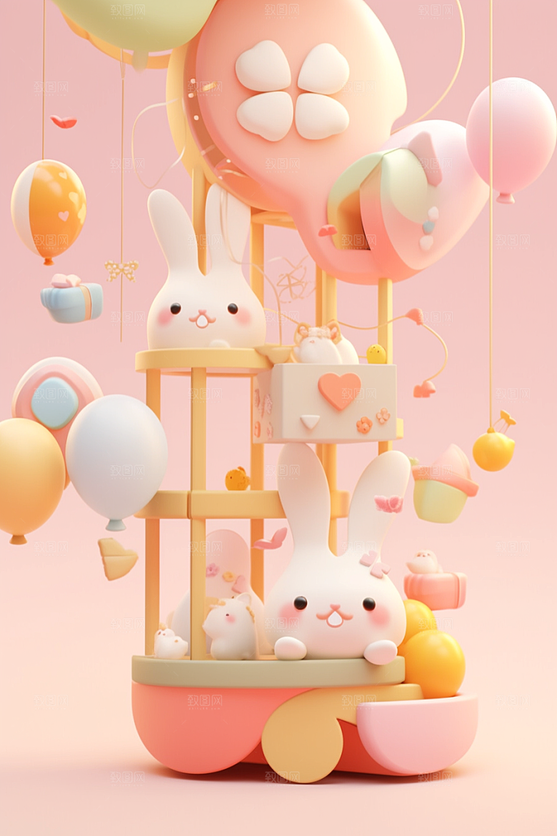 CG小兔子可爱3D模型