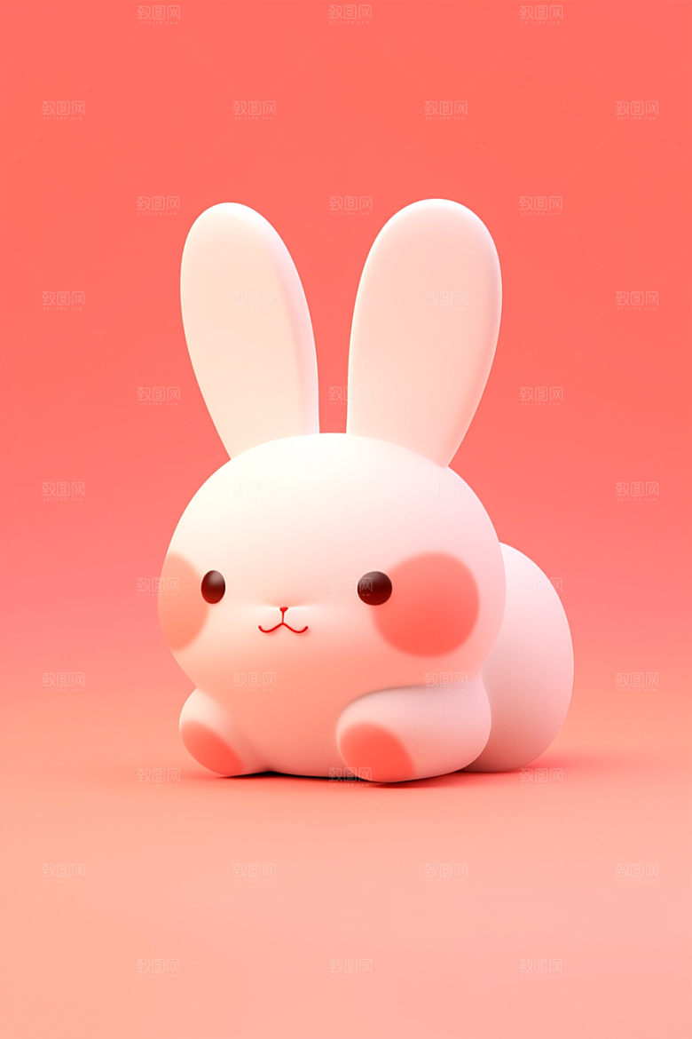 CG小兔子形象小白兔模型