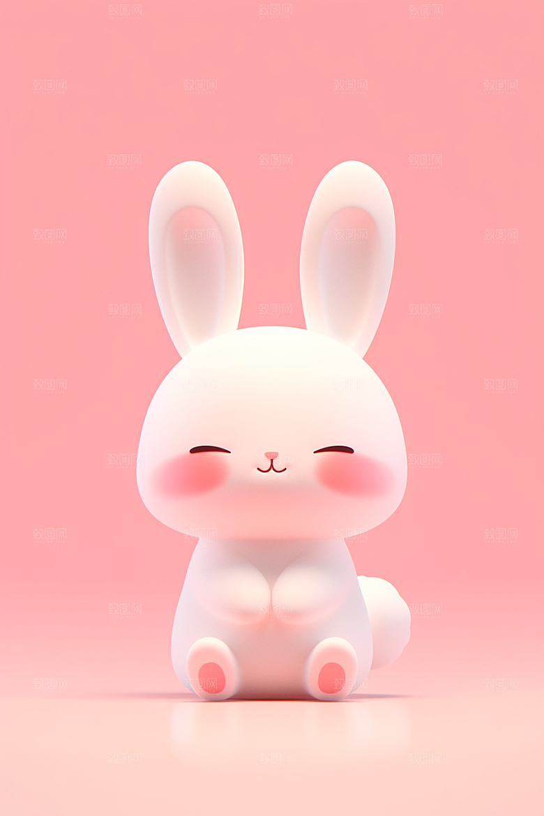 CG小兔子形象小白兔模型