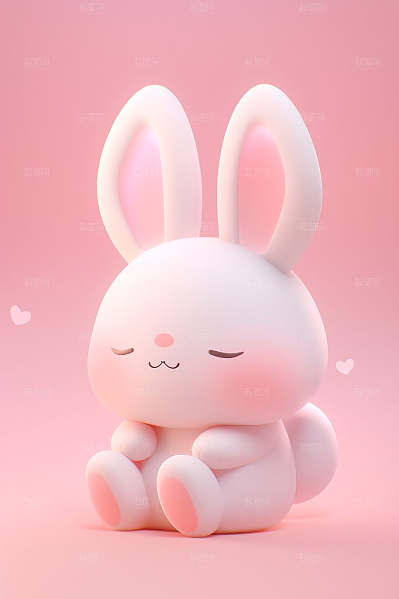 CG小兔子C4D小动物模型