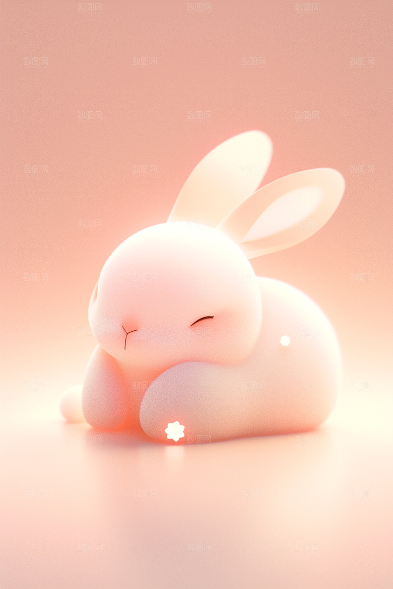 CG小兔子C4D可爱模型