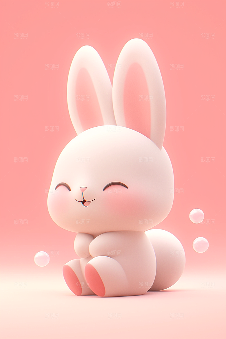 CG小兔子卡通IP模型
