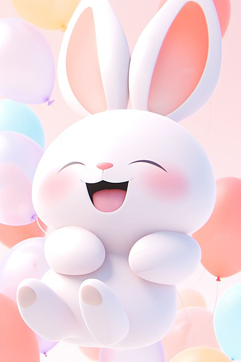 CG小兔子小白兔立体模型