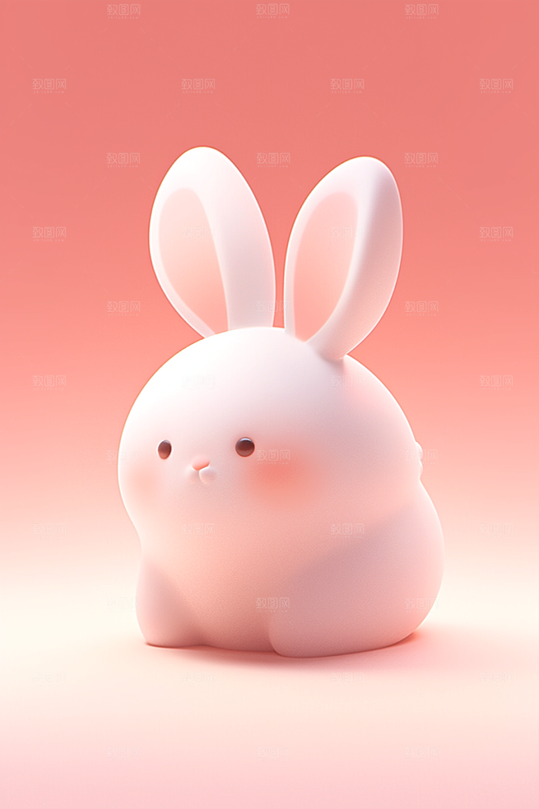 CG小兔子C4D卡通模型
