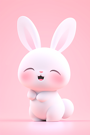 CG小兔子可爱拟人模型