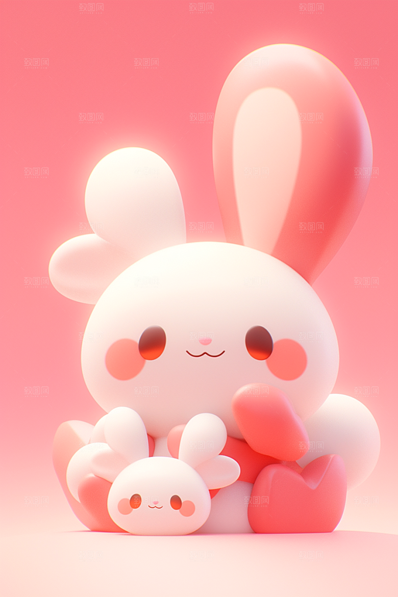 CG小兔子拟人立体模型