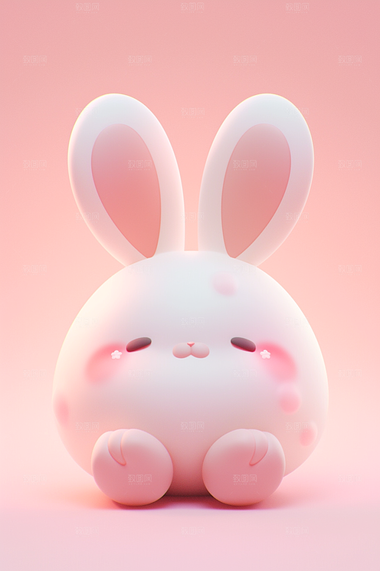 CG小兔子拟人IP模型